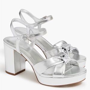 J Crew Factory Bow Platform Heeled Sandals
